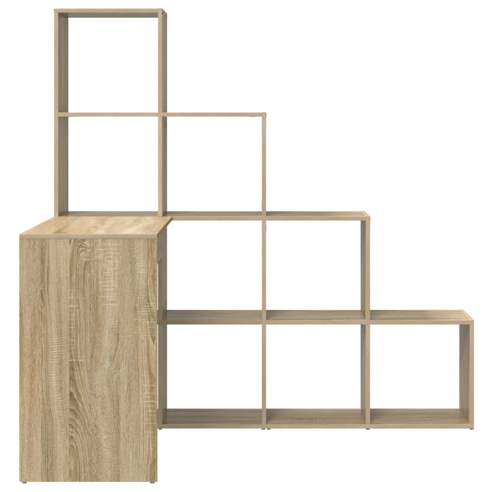 Produktbild för Hörnskrivbord med hylla Sonoma-ek 101,5 x 149,5 x 149,5 cm