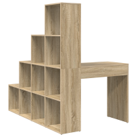 Produktbild för Hörnskrivbord med hylla Sonoma-ek 101,5 x 149,5 x 149,5 cm