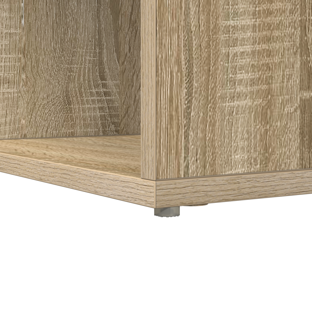 Produktbild för Hörnskrivbord med hylla Sonoma-ek 101,5 x 149,5 x 149,5 cm