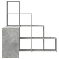 Produktbild för Hörnskrivbord med hylla Betonggrå 101,5 x 149,5 x 149,5 cm