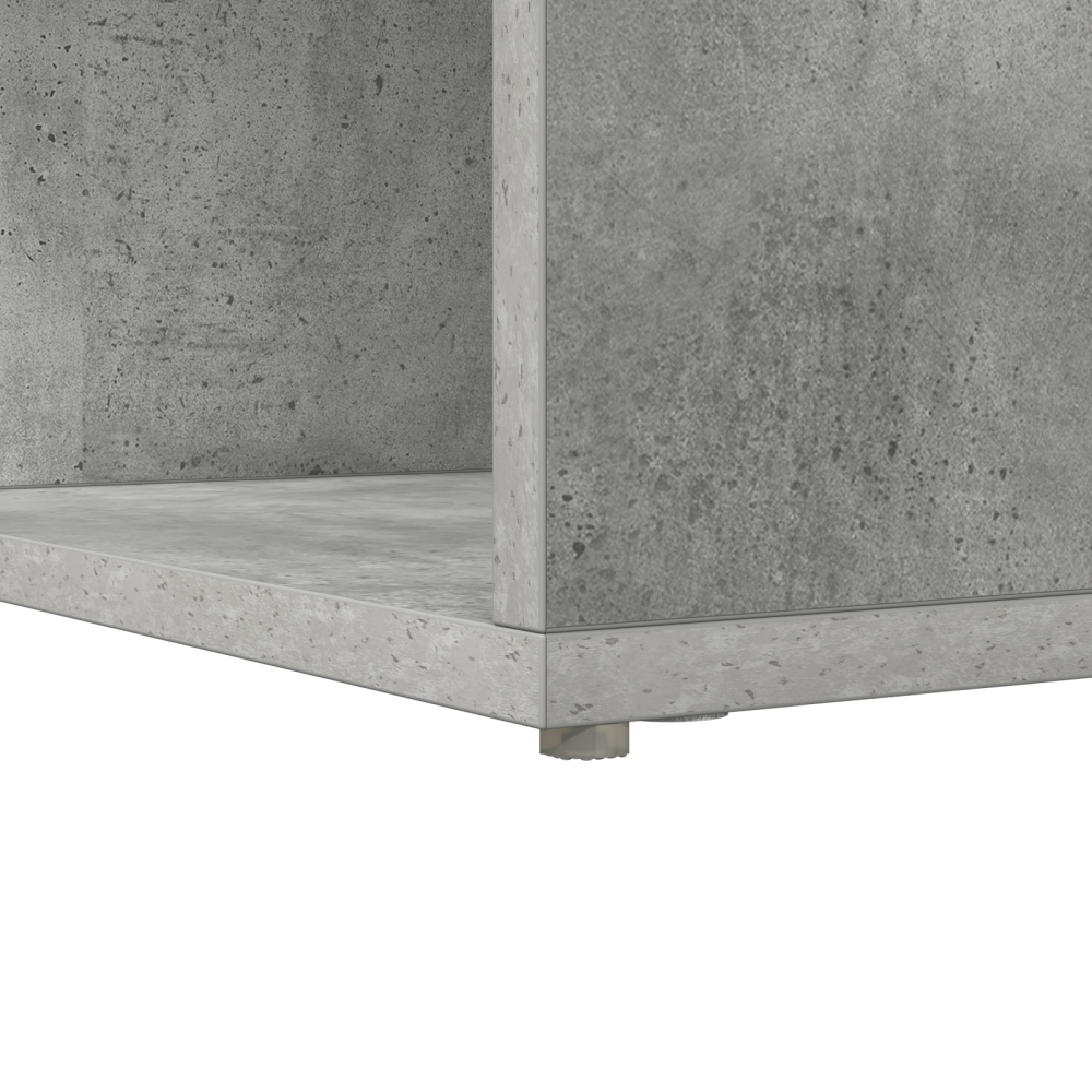 Produktbild för Hörnskrivbord med hylla Betonggrå 101,5 x 149,5 x 149,5 cm