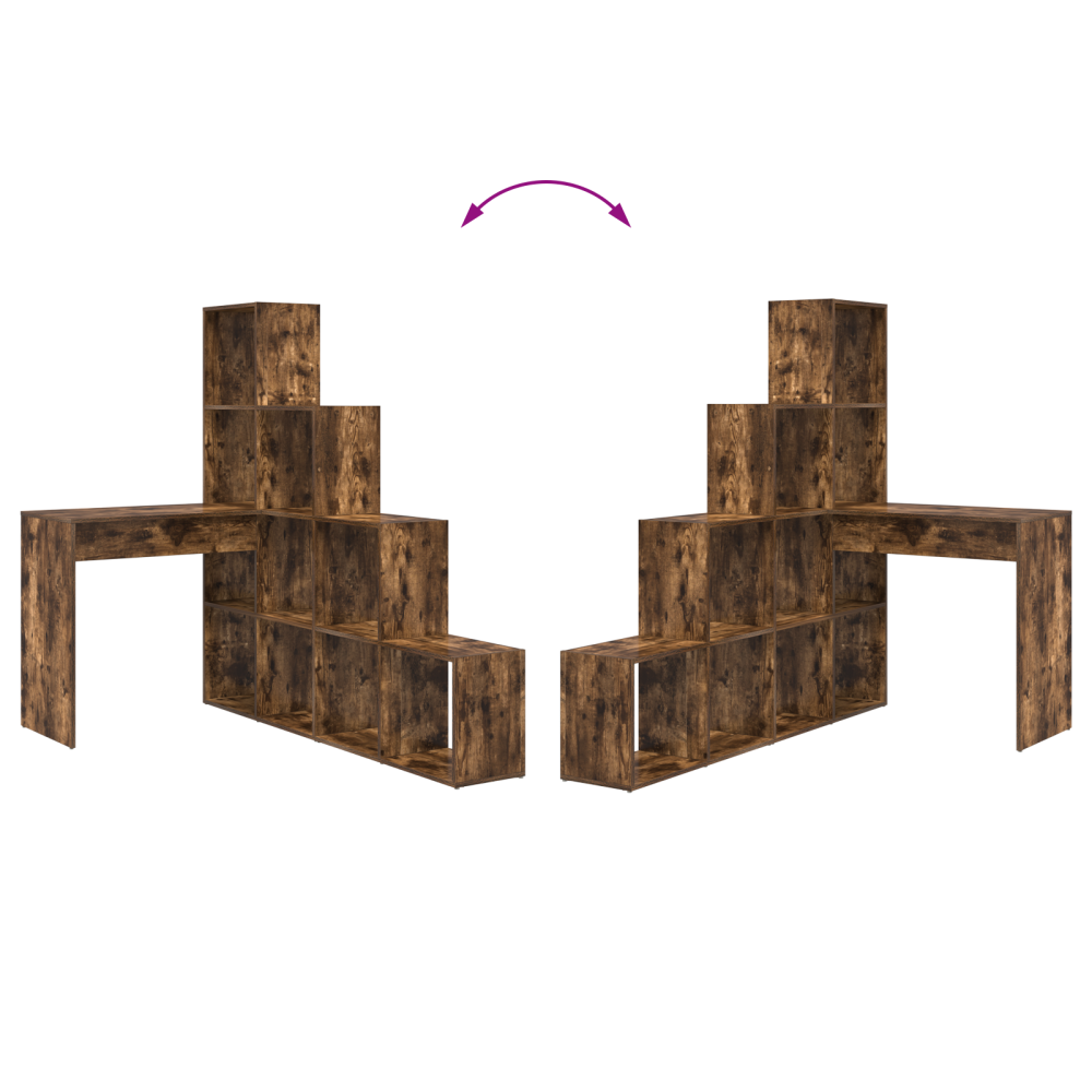 Produktbild för Hörnskrivbord Rökt ek 101,5 x 149,5 x 149,5 cm Konstruerat trä