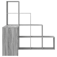 Produktbild för Hörnskrivbord med hylla Grå Sonoma 101,5 x 149,5 x 149,5 cm