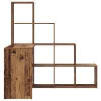 Produktbild för Hörnskrivbord med hylla Gammalt trä 101,5 x 149,5 x 149,5 cm