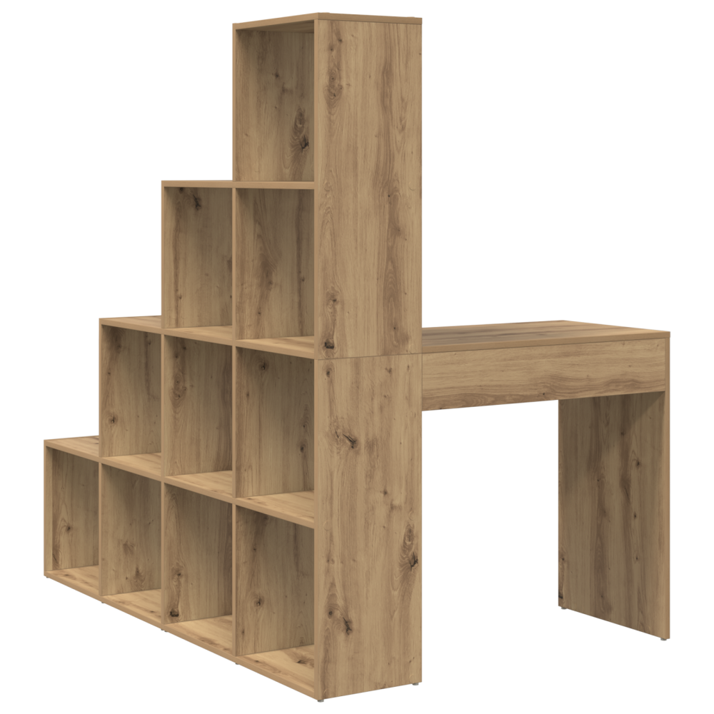 Produktbild för Hörnskrivbord med hylla Artisan Ek 101,5 x 149,5 x 149,5 cm