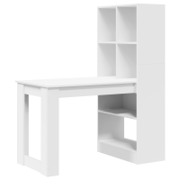 Produktbild för Skrivbord med hylla Vit 122 x 67 x 145 cm Konstruerat trä