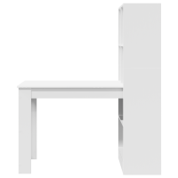 Produktbild för Skrivbord med hylla Vit 122 x 67 x 145 cm Konstruerat trä