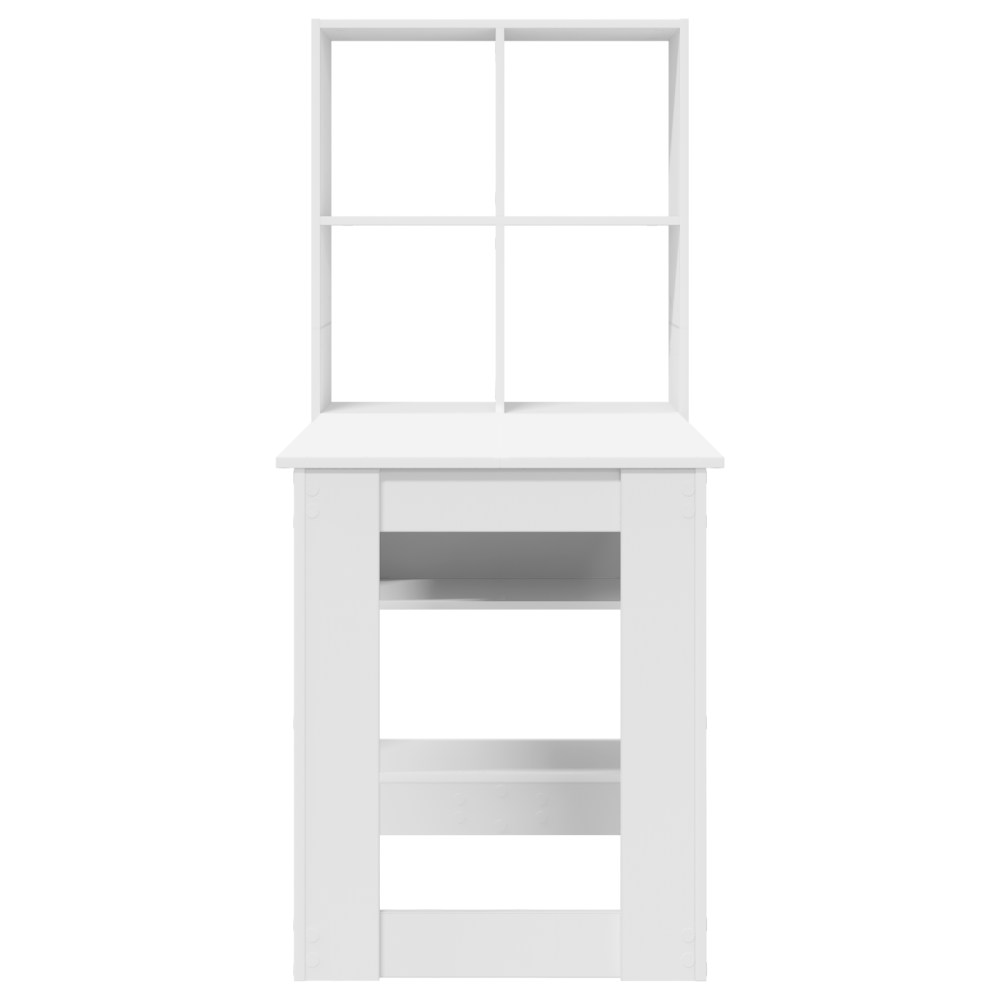Produktbild för Skrivbord med hylla Vit 122 x 67 x 145 cm Konstruerat trä