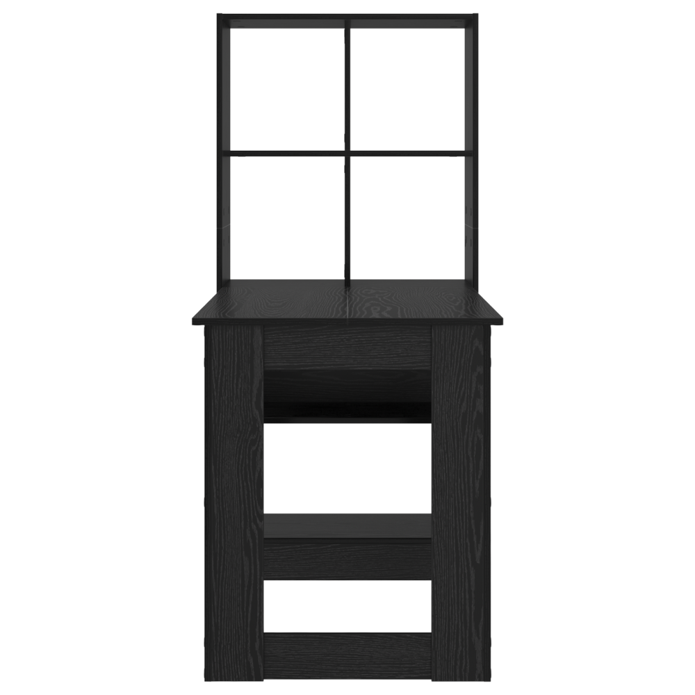 Produktbild för Skrivbord med hylla Svart Ek 122 x 67 x 145 cm Konstruerat trä