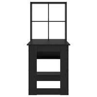 Produktbild för Skrivbord med hylla Svart Ek 122 x 67 x 145 cm Konstruerat trä