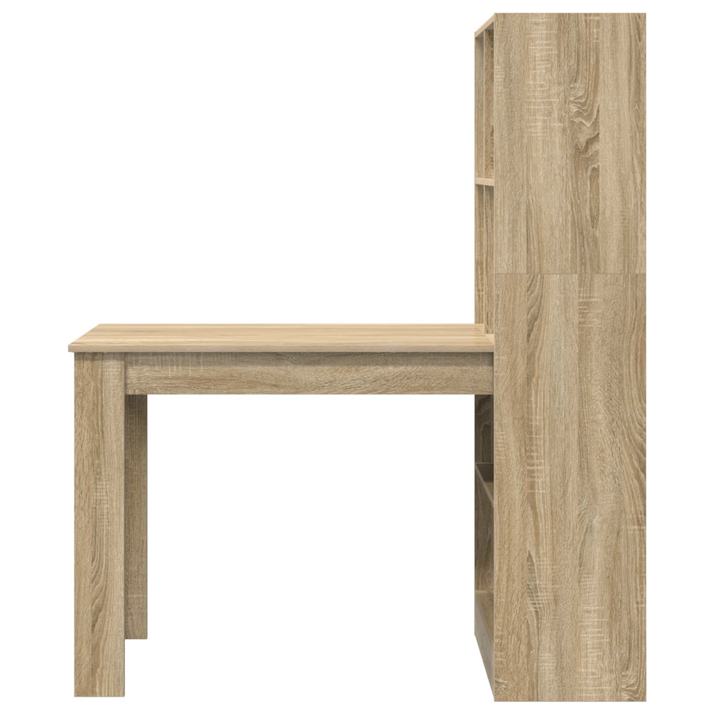 Produktbild för Skrivbord med hylla Sonoma-ek 122 x 67 x 145 cm Konstruerat trä