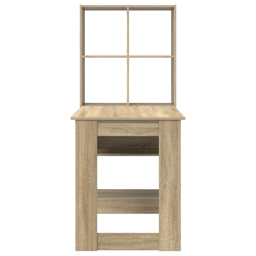 Produktbild för Skrivbord med hylla Sonoma-ek 122 x 67 x 145 cm Konstruerat trä