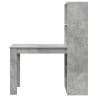 Produktbild för Skrivbord med hylla Betonggrå 122 x 67 x 145 cm Konstruerat trä