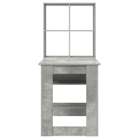 Produktbild för Skrivbord med hylla Betonggrå 122 x 67 x 145 cm Konstruerat trä