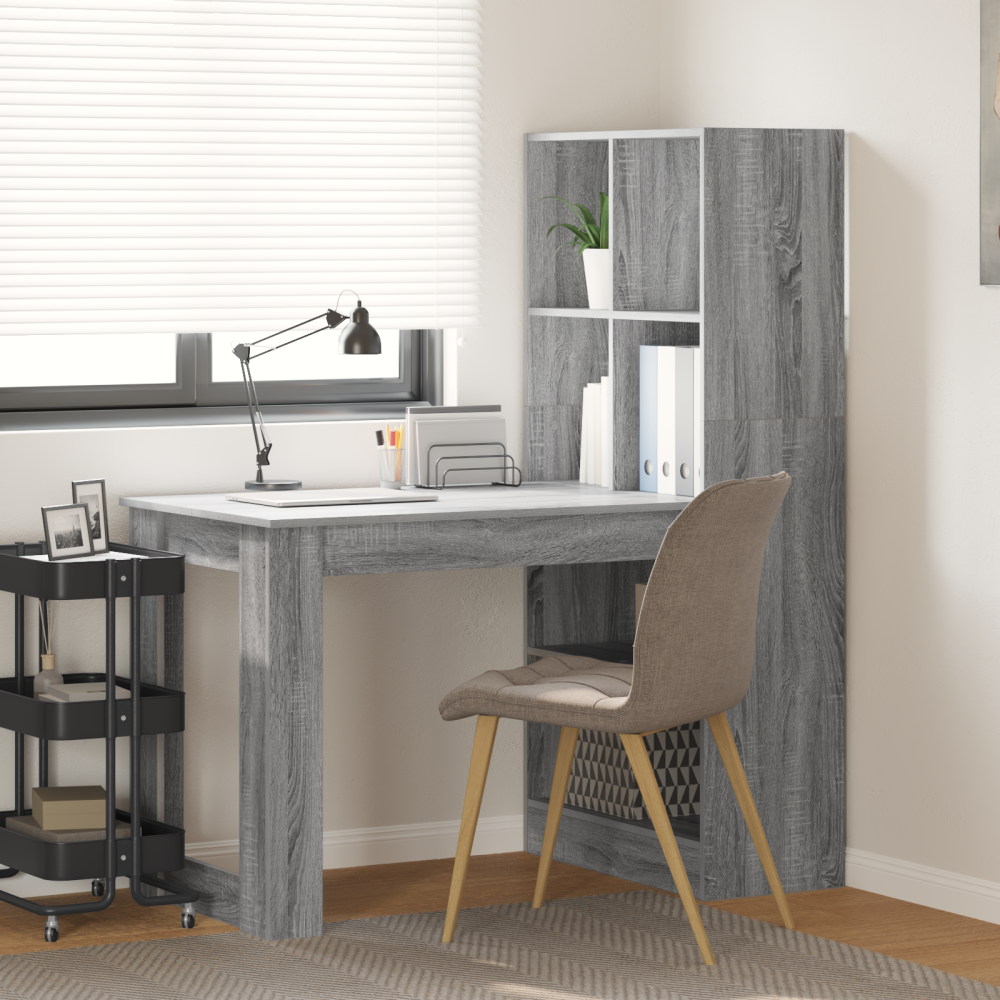 Produktbild för Skrivbord Grå Sonoma 122 x 67 x 145 cm Konstruerat trä