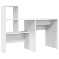 Produktbild för Skrivbord med låda Vit 131,5 x 50 x 106,5 cm Konstruerat trä
