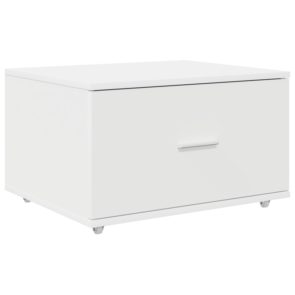 Produktbild för Skrivbord med låda Vit 131,5 x 50 x 106,5 cm Konstruerat trä