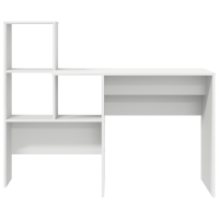 Produktbild för Skrivbord med låda Vit 131,5 x 50 x 106,5 cm Konstruerat trä
