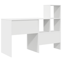 Produktbild för Skrivbord med låda Vit 131,5 x 50 x 106,5 cm Konstruerat trä