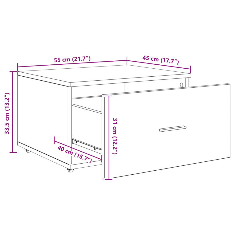 Produktbild för Skrivbord Svart Ek 131,5 x 50 x 106,5 cm Konstruerat trä