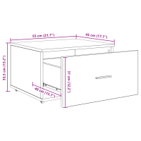 Produktbild för Skrivbord Svart Ek 131,5 x 50 x 106,5 cm Konstruerat trä