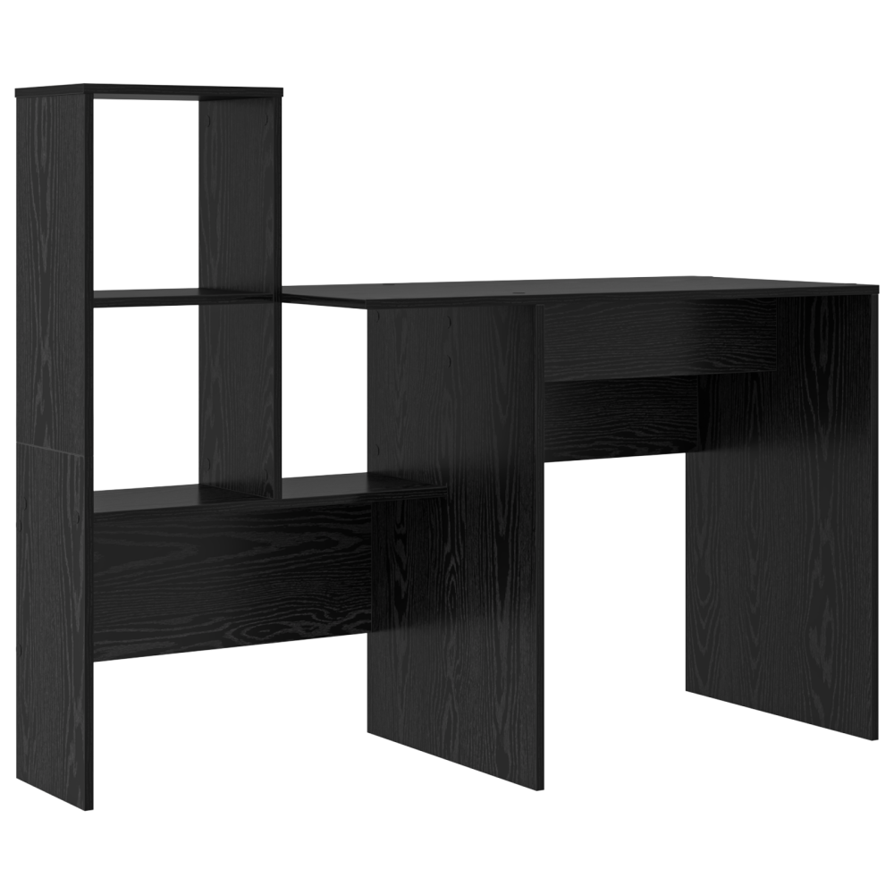 Produktbild för Skrivbord Svart Ek 131,5 x 50 x 106,5 cm Konstruerat trä
