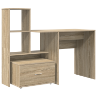 Produktbild för Skrivbord Sonoma-ek 131,5 x 50 x 106,5 cm Konstruerat trä