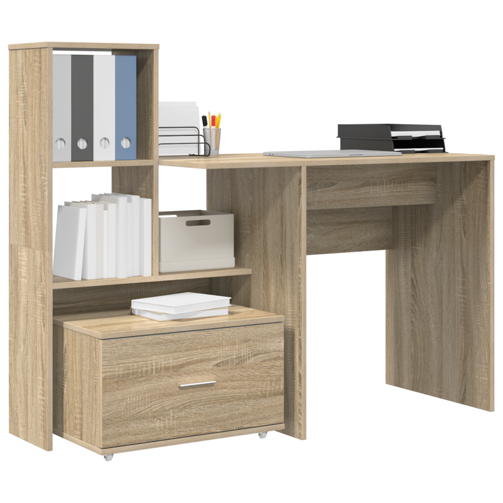 Produktbild för Skrivbord Sonoma-ek 131,5 x 50 x 106,5 cm Konstruerat trä