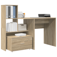 Produktbild för Skrivbord Sonoma-ek 131,5 x 50 x 106,5 cm Konstruerat trä
