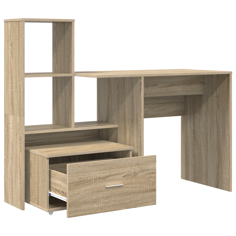 Produktbild för Skrivbord Sonoma-ek 131,5 x 50 x 106,5 cm Konstruerat trä