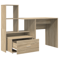 Produktbild för Skrivbord Sonoma-ek 131,5 x 50 x 106,5 cm Konstruerat trä