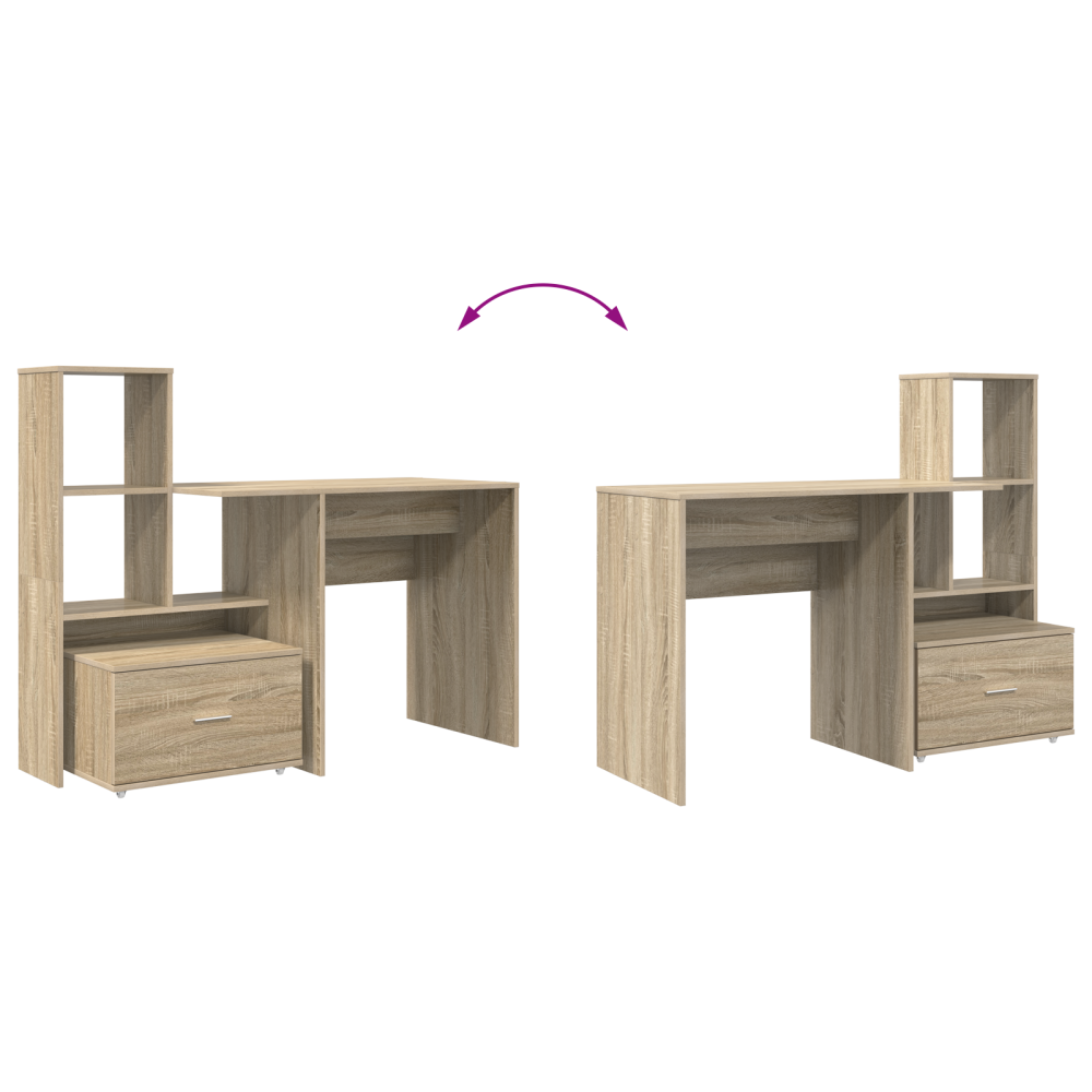 Produktbild för Skrivbord Sonoma-ek 131,5 x 50 x 106,5 cm Konstruerat trä