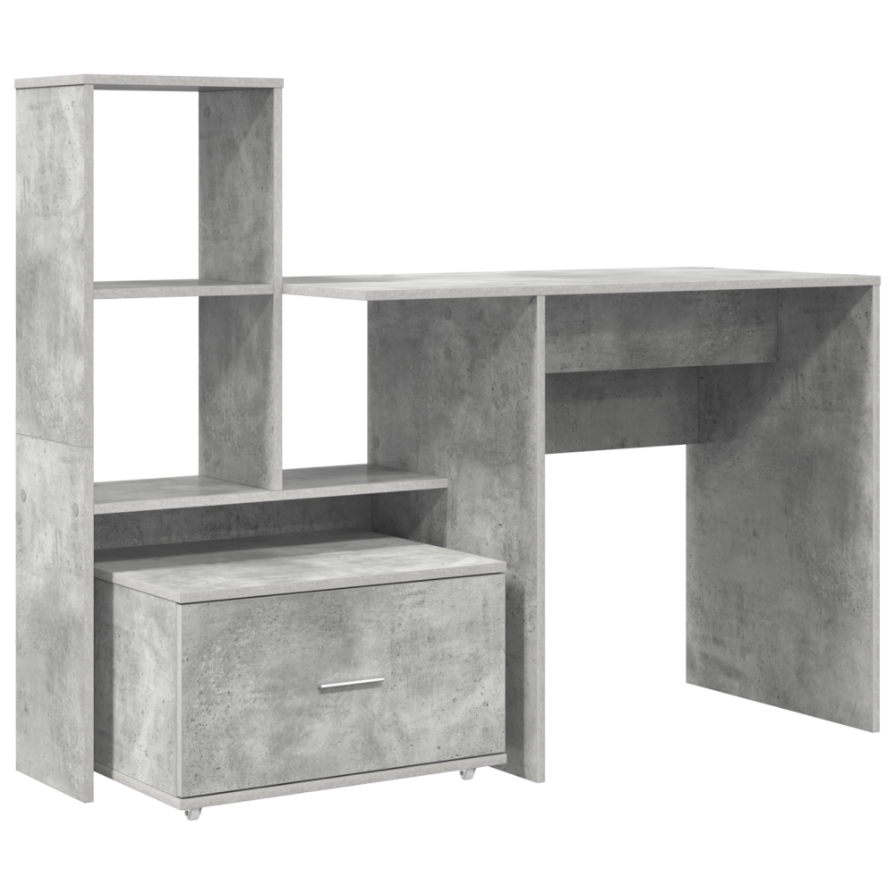 Produktbild för Skrivbord Betonggrå 131,5 x 50 x 106,5 cm Konstruerat trä