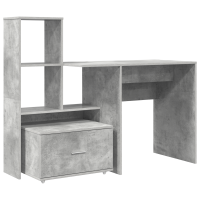 Produktbild för Skrivbord Betonggrå 131,5 x 50 x 106,5 cm Konstruerat trä