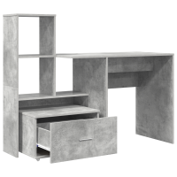 Produktbild för Skrivbord Betonggrå 131,5 x 50 x 106,5 cm Konstruerat trä
