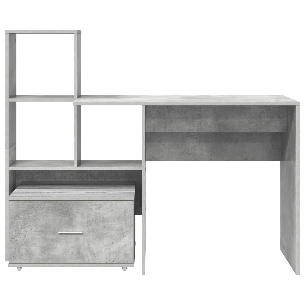 Produktbild för Skrivbord Betonggrå 131,5 x 50 x 106,5 cm Konstruerat trä