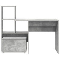 Produktbild för Skrivbord Betonggrå 131,5 x 50 x 106,5 cm Konstruerat trä