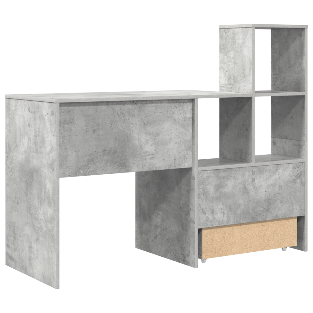 Produktbild för Skrivbord Betonggrå 131,5 x 50 x 106,5 cm Konstruerat trä