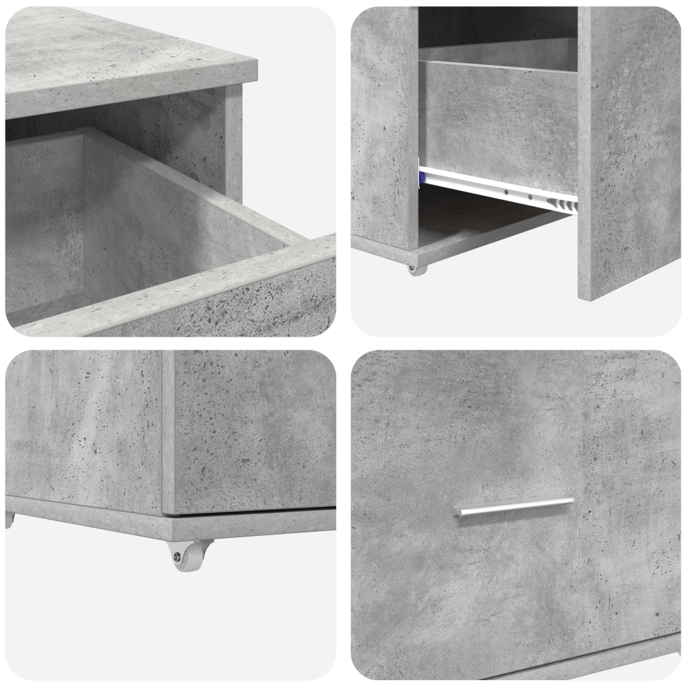 Produktbild för Skrivbord Betonggrå 131,5 x 50 x 106,5 cm Konstruerat trä