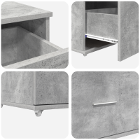 Produktbild för Skrivbord Betonggrå 131,5 x 50 x 106,5 cm Konstruerat trä