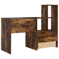Produktbild för Skrivbord Rökt ek 131,5 x 50 x 106,5 cm Konstruerat trä