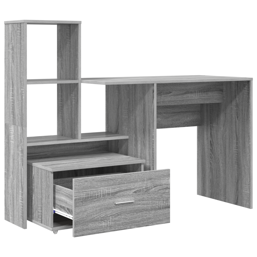 Produktbild för Skrivbord Grå Sonoma 131,5 x 50 x 106,5 cm Konstruerat trä