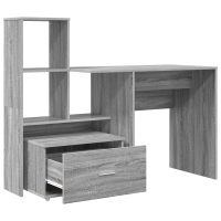 Produktbild för Skrivbord Grå Sonoma 131,5 x 50 x 106,5 cm Konstruerat trä