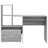 Produktbild för Skrivbord Grå Sonoma 131,5 x 50 x 106,5 cm Konstruerat trä