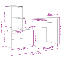 Produktbild för Skrivbord Gammalt trä 131,5 x 50 x 106,5 cm Konstruerat trä