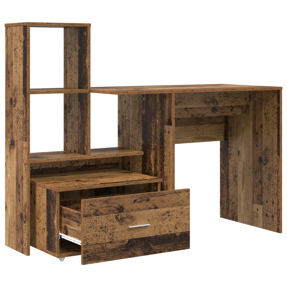 Produktbild för Skrivbord Gammalt trä 131,5 x 50 x 106,5 cm Konstruerat trä
