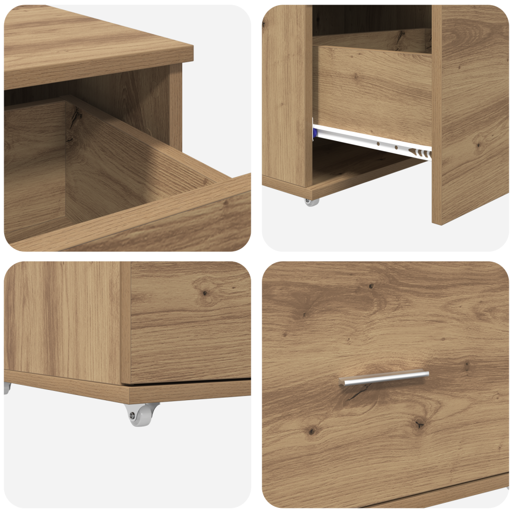 Produktbild för Skrivbord Artisan Ek 131,5 x 50 x 106,5 cm Konstruerat trä