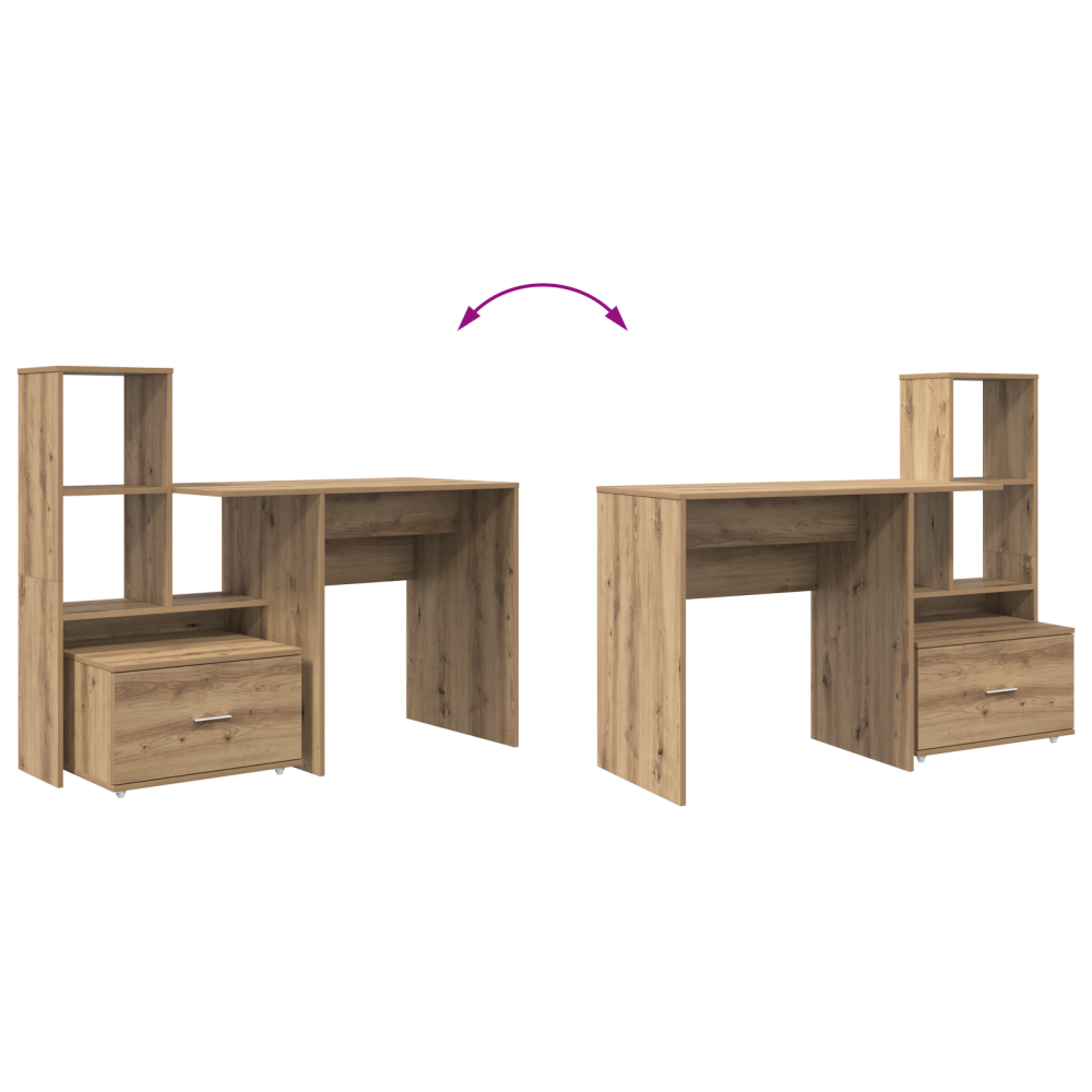 Produktbild för Skrivbord Artisan Ek 131,5 x 50 x 106,5 cm Konstruerat trä