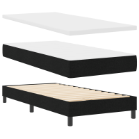 Produktbild för Bäddfjäder med huvudgavel Svart 200 x 80 cm tyg