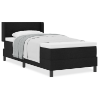 Produktbild för Bäddfjäder med huvudgavel Svart 200 x 80 cm tyg
